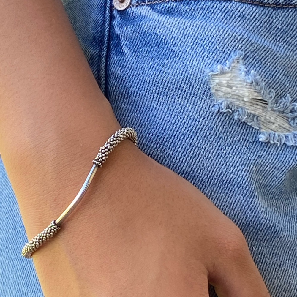 Sterling Silver Pearl Beaded Bracelet